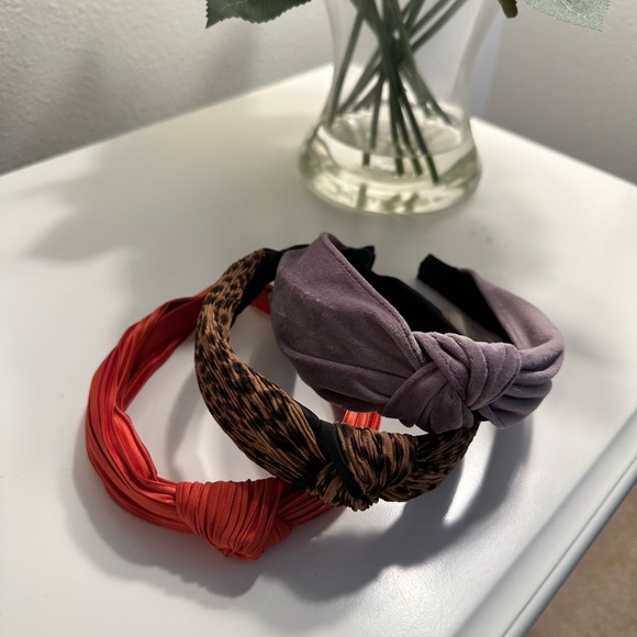 NWOT- ANTHROPOLOGY HEADBANDS -Lavender suede-black & silver & burnt orange satin - Picture 1 of 4